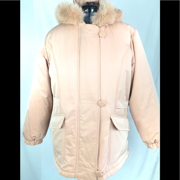 Light pink down jacket with hood by Mackintosh machine washable size Large - Picture 1 of 8